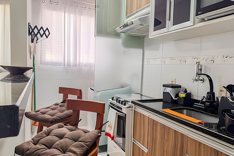 Aconchegante apartamento + ar cond e vaga