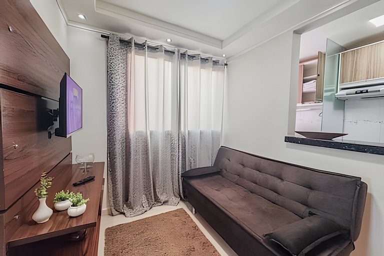 Aconchegante apartamento + ar cond e vaga