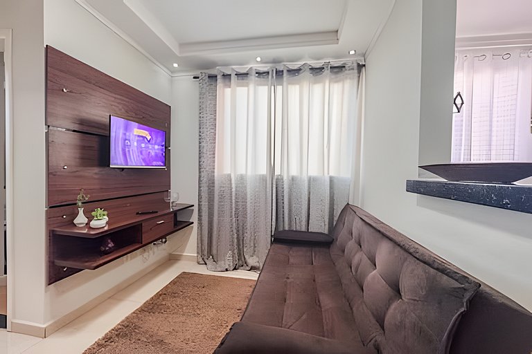 Aconchegante apartamento + ar cond e vaga