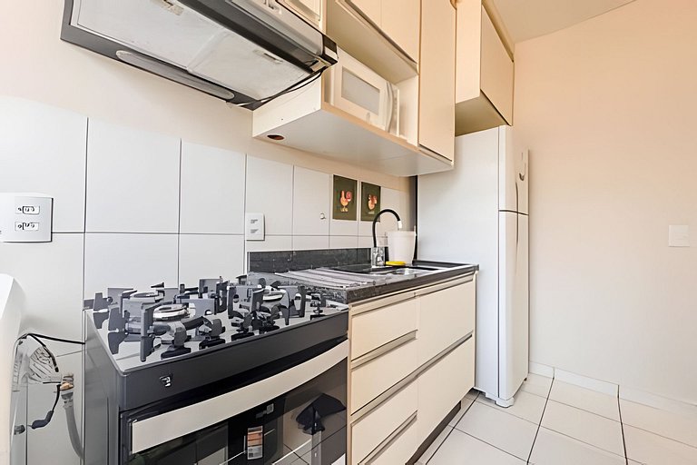 Lindo apê pertinho de tudo + ar cond. e vaga ox1