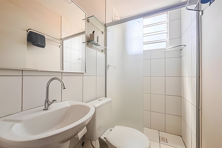 Lindo apê pertinho de tudo + ar cond. e vaga ox1