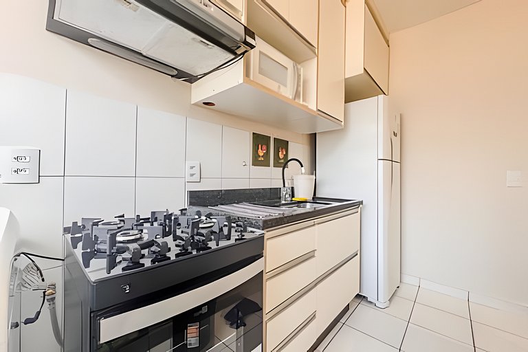 Lindo apê pertinho de tudo + ar cond. e vaga ox1