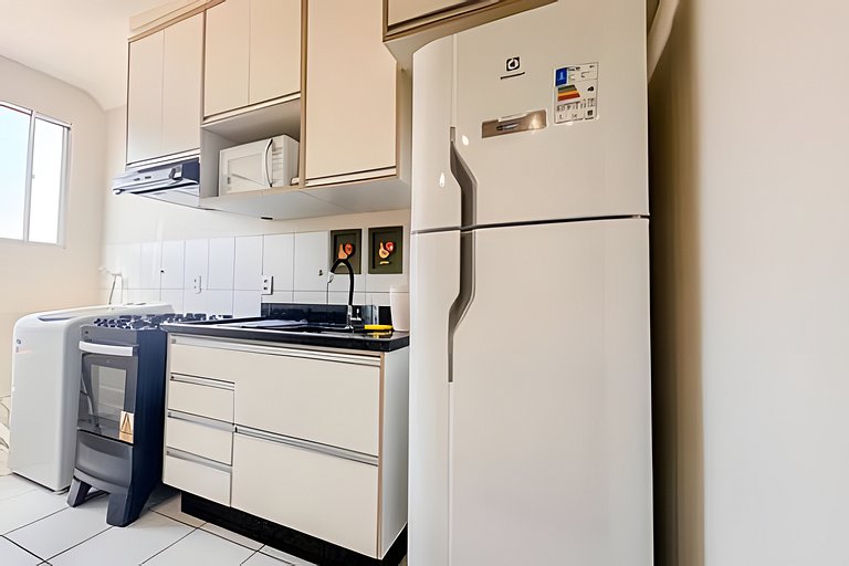 Lindo apê pertinho de tudo + ar cond. e vaga ox1