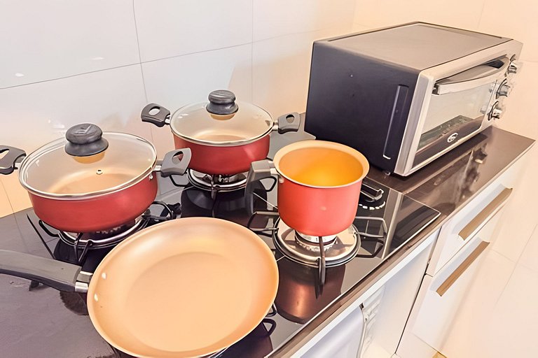 Flat completo em residencial + ar cond. e vaga