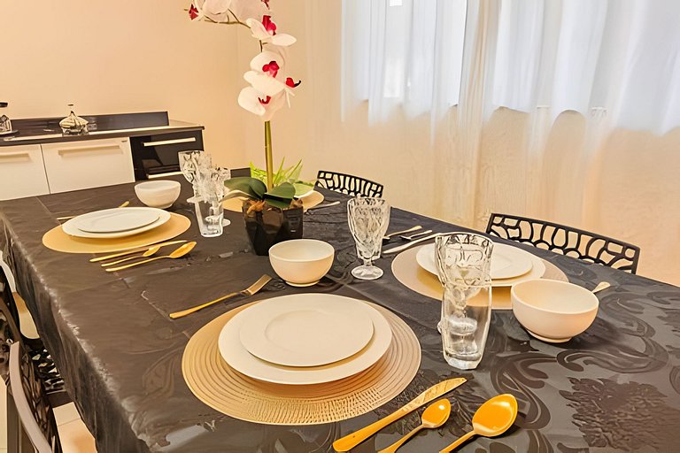 Flat completo em residencial + ar cond. e vaga