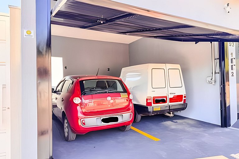 Flat completo em residencial + ar cond. e vaga