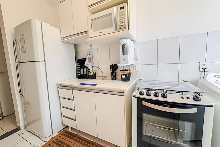 Apto completo perto do centro + ar cond. e vaga