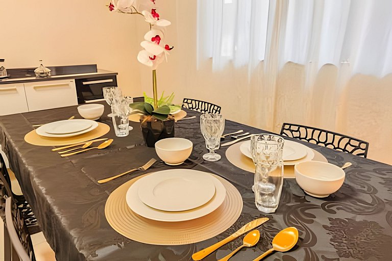 Flat completo em residencial + ar cond. e vaga