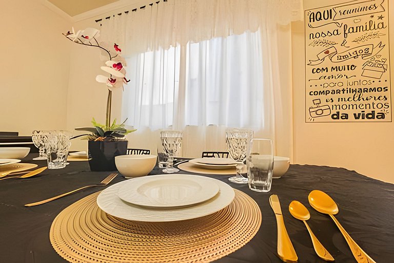 Flat completo em residencial + ar cond. e vaga