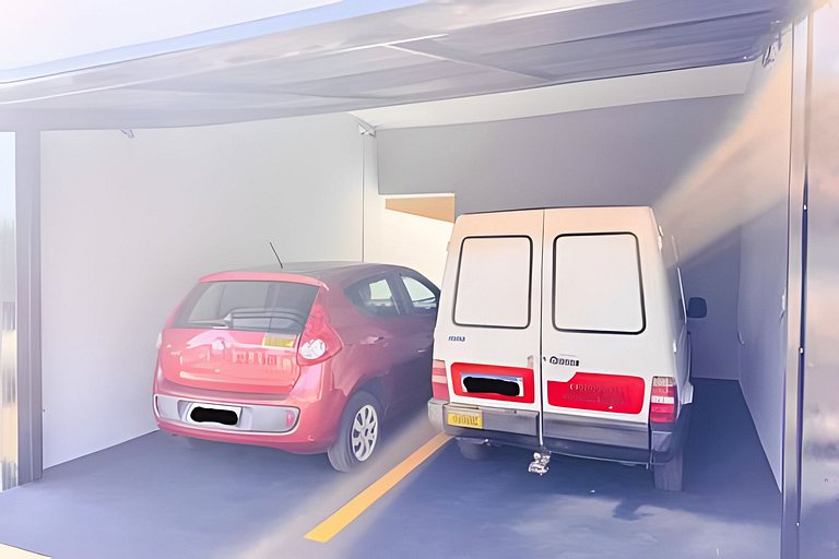 Flat completo em residencial + ar cond. e vaga