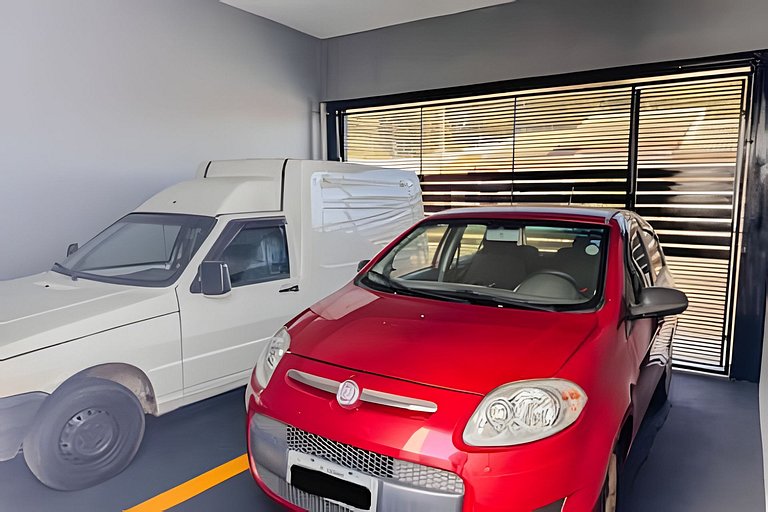 Flat completo em residencial + ar cond. e vaga