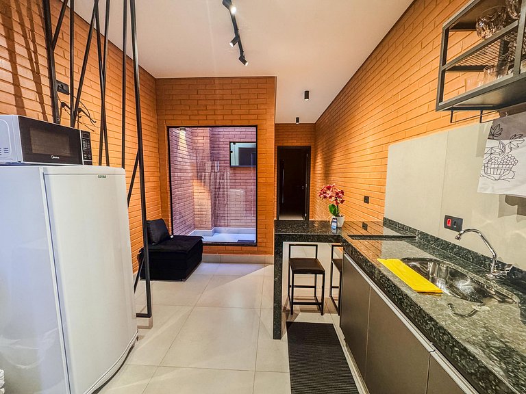 Maravilhoso flat com + ar condicionado e vaga